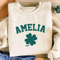 Personalized Name St Patrick’s Day Sweatshirt, Custom Shamrock Last Name Shirt, Four Leaf Clover Sweatshirt
