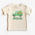 Custom Name St Patrick’s Day Truck Shirt, Personalized Saint Patty’s Shirt, Shamrock Truck Kids Tee, Boys Irish Truck Shirt, Unisex Kids Tee