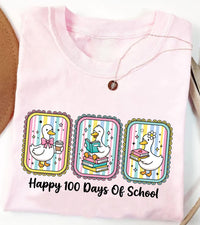 Happy 100 Days of School Shirt, Silly Goose Teacher Shirt, Cute 100 Days Student Tee