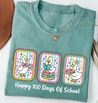 Happy 100 Days of School Shirt, Silly Goose Teacher Shirt, Cute 100 Days Student Tee