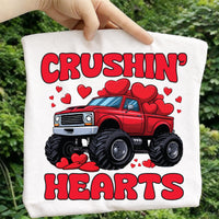 Crushin Hearts Shirt, Valentine Monster Truck Shirt, Cute Truck Love Tee