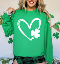 St Patrick’s Day Heart Shamrock Sweatshirt, Lucky Irish Shirt, Cute Shamrock Sweatshirt