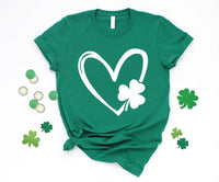 St Patrick’s Day Heart Shamrock Shirt, Lucky Irish Shirt, Cute Shamrock Tee, Irish Pride Shirt