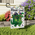 Mardi Gras Alligator Garden Flag, Festive Mardi Gras Garden Decor, New Orleans Carnival Outdoor Decoration, Fat Tuesday Parade Flag