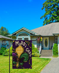 Mardi Gras Fleur De Lis Garden Flag, Festive Mardi Gras Yard Flag Decor, New Orleans Carnival Outdoor Decoration, Fat Tuesday Parade Flag