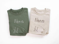 Embroidered Grandma Sweatshirt, Custom Grandma Est Hoodie, Nana, Mimi, Gigi Long Sleeve Shirt, Pregnancy Announcement & Mother’s Day Gift