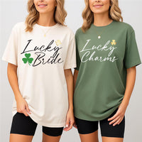 St. Patrick’s Day Bachelorette Shirt, Lucky in Love Tee, Just Lucky Irish Shamrock Shirt