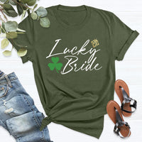 St. Patrick’s Day Bachelorette Shirt, Lucky in Love Tee, Just Lucky Irish Shamrock Shirt