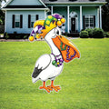 Mardi Gras Pelican Yard Sign Cutout, Louisiana Bird Lawn Decoration, Mardi Gras Outdoor Yard Sign with Stakes, Front Yard Decor