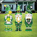 St Patricks Day Gnome Yard Sign Cutouts, Lucky Clover Lawn Decorations, St Paddy’s Outdoor Yard Signs with Stakes, Front Yard Decor