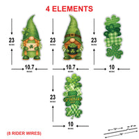 St Patricks Day Yard Sign Cutouts, Gnome and Shamrock Lawn Decorations, St Paddy’s Outdoor Yard Signs with Stakes, Front Yard Decor