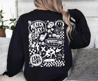 Vintage Wrestling Collage Sweatshirt, Match Day Wrestling Shirt, Retro Wrestling Sweatshirt