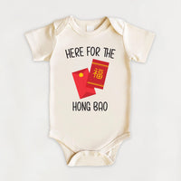 Chinese New Year Kids Shirt, Here for the Hong Bao Baby Bodysuit, Happy Lunar New Year Toddler Tee, Cute Baby Shower Shirt, Gifts for Babies
