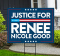 Justice For Renee Good Yard Sign, Abolish ICE Keep the Immigrants, Deport the Racists, Anti-Trump, Resist Fascism Sign with Metal H-Stake