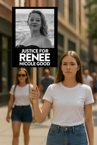 Justice For Renee Good Protest Sign, Anti-Trump, Political Activist Poster, Resist Fascism, ICE Equals American Gestapo Rally Sign