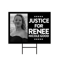 Justice For Renee Good Yard Sign, Abolish ICE Keep the Immigrants, Deport the Racists, Anti-Trump, Resist Fascism Sign with Metal H-Stake