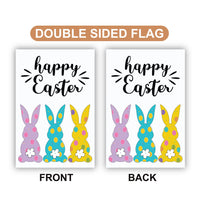 Happy Easter Bunny Garden Flag, Polka Dot Rabbits Yard Decor, Cute Spring Outdoor Decoration, Pastel Bunny Tails Sign, Easter Porch Flag