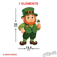 Leprechaun Yard Sign Cutouts, St Patrick’s Day Outdoor Lawn Decoration with Stakes, Shamrock Front Yard Décor for Lucky Holiday Display
