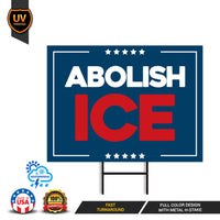 Abolish ICE Yard Sign, Keep the Immigrants, Deport the Racists Lawn Sign, Anti-Trump, Resist Fascism Yard Sign with Metal H-Stake