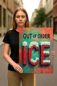 ICE Equals American Gestapo Protest Sign, Anti-Trump Resistance, Political Activist Poster, Rally Sign, Resist Fascism Protest Poster