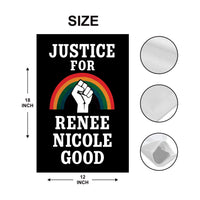 Justice For Renee Good Garden Flag, Double Sided, Keep the Immigrants, Deport the Racists Flag, Anti-Trump, Abolish ICE, Resist Fascism Flag