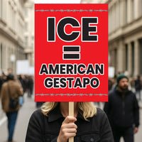 ICE Equals American Gestapo Protest Sign, Anti-Trump Resistance, Political Activist Poster, Rally Sign, Resist Fascism Protest Poster