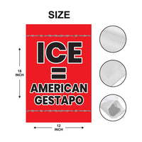 ICE Equals American Gestapo Garden Flag, Double Sided, Resist Hate Flag, Anti-Trump, Funny Anti-Trump Anti-Elon Flag, Political Flag