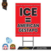 Abolish ICE Yard Sign, Keep the Immigrants, Deport the Racists Lawn Sign, Anti-Trump, Resist Fascism Yard Sign with Metal H-Stake