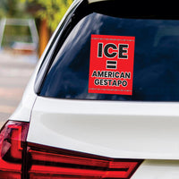 ICE Equals American Gestapo Protest Vinyl Sticker, Resist Hate Decal, Anti-Trump Resistance, Resist Fascism Car Bumper Sticker, 6" x 4.5"