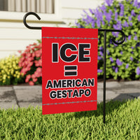 ICE Equals American Gestapo Garden Flag, Double Sided, Resist Hate Flag, Anti-Trump, Funny Anti-Trump Anti-Elon Flag, Political Flag