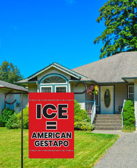 ICE Equals American Gestapo Garden Flag, Double Sided, Resist Hate Flag, Anti-Trump, Funny Anti-Trump Anti-Elon Flag, Political Flag