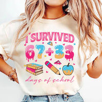 I Survived 100 Days of School Shirt, Funny Teacher Gift, Student Apparel, Back to School Shirt