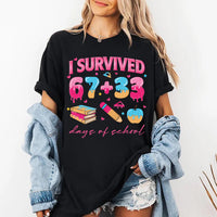 I Survived 100 Days of School Shirt, Funny Teacher Gift, Student Apparel, Back to School Shirt