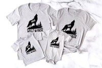 Personalized Wolf Pack Shirts, Family Matching T-Shirts for Unique Family Gatherings