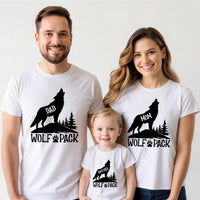 Personalized Wolf Pack Shirts, Family Matching T-Shirts for Unique Family Gatherings