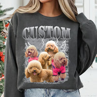 Custom Bootleg Rap Pet Sweatshirt, Personalized Pet Graphic Shirt, Retro 90s Dog Bootleg Sweatshirt