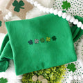 Embroidered Mini Shamrocks Sweatshirt, St Patrick’s Day Hoodie, Irish Shirt, Lucky Shamrock Long Sleeve Shirt, St Paddy’s Gift