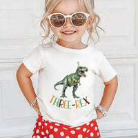 Three Rex Birthday Shirt, Dinosaur Family Matching Shirt, 3rd Birthday Dino Tee