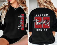 Custom Name Class of 2026 Shirt, Graduation Gift for Her Shirt, Senior Name Shirt, Personalized High School Tee, Front Back