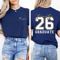 Custom Name Class of 2026 Shirt, Graduation Gift for Her Shirt, Senior Name Shirt, Personalized High School Tee, Front Back