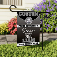 Senior Mascot Graduation Garden Flag, Custom Class of 2026 Yard Sign, Personalized School Logo Banner, Double Sided Outdoor Celebration Flag