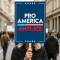 Pro America Anti ICE Protest Sign, Anti-Trump, Political Activist Poster, Resist Fascism, ICE Equals American Gestapo Rally Sign