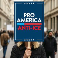Pro America Anti ICE Protest Sign, Anti-Trump, Political Activist Poster, Resist Fascism, ICE Equals American Gestapo Rally Sign