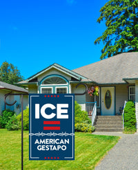 ICE Equals American Gestapo Garden Flag, Double Sided, Resist Hate Flag, Anti-Trump, Funny Anti-Trump Anti-Elon Flag, Political Flag