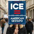 ICE Equals American Gestapo Protest Sign, Anti-Trump Resistance, Political Activist Poster, Rally Sign, Resist Fascism Protest Poster