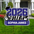 Personalized Senior 2026 with Diploma Yard Sign - Graduation Class of 2026 Lawn Sign, Custom Graduation 2026 Yard Sign with Metal H-Stake
