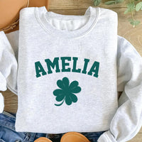 Personalized Name St Patrick’s Day Sweatshirt, Custom Shamrock Last Name Shirt, Four Leaf Clover Sweatshirt
