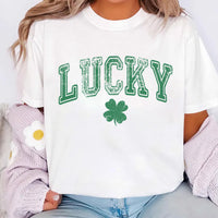 Retro Lucky Shirt, Cute St Patrick’s Day Shirt, Women’s Shamrock Tee
