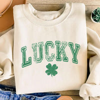 Retro Lucky Sweatshirt, Cute St Patrick’s Day Shirt, Women’s Shamrock Sweatshirt