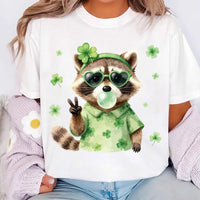 Funny Raccoon St Patricks Day Shirt, Retro St Patricks Day Shirt, Coquette St Pattys Day Tee